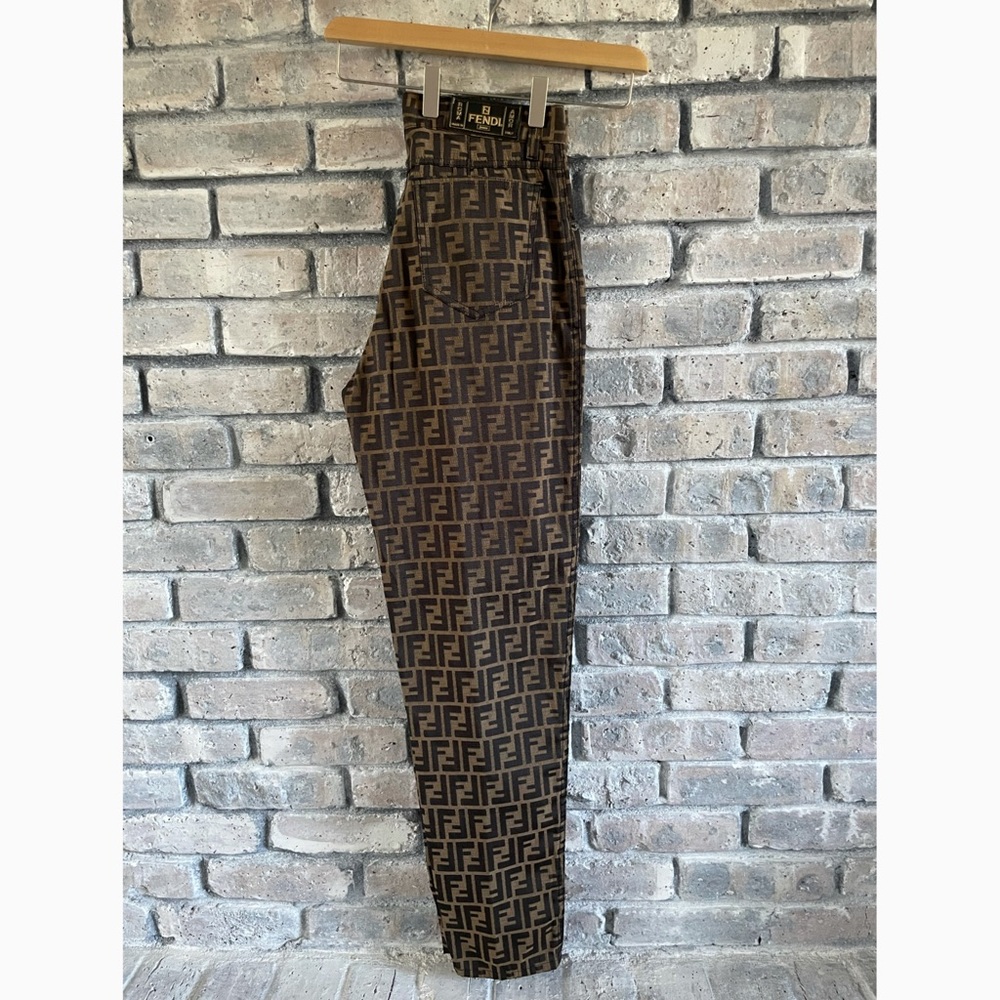 Vintage Fendi Zucca high waisted pants 30 tobacco